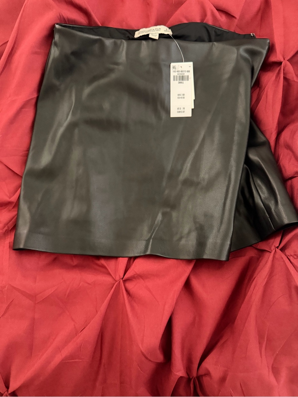 Abercrombie & Fitch Black Faux Leather Mini Skirt